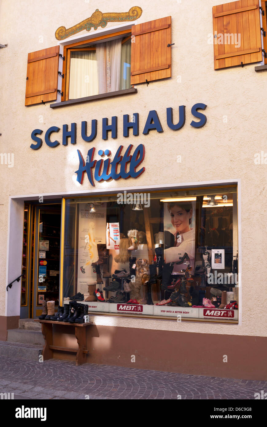 A shoe shop in St Anton, in the Austrian Tyrol Stock Photo Alamy
