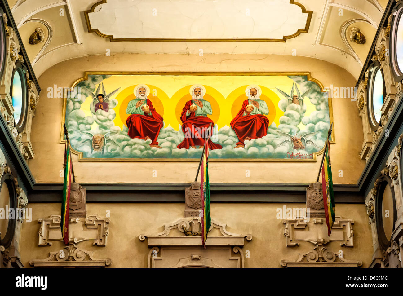 Holy Trinity Cathedral (Kiddist Selassie), Wall paintings, Addis Ababa, Ethiopia Stock Photo