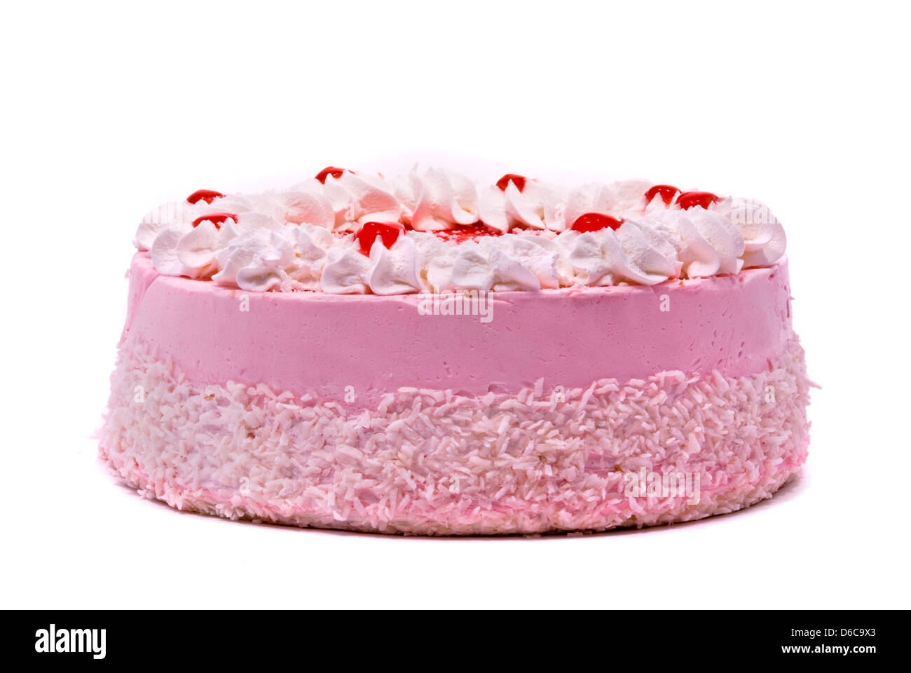 Pink cake isolated on white background Stock Photo - Alamy