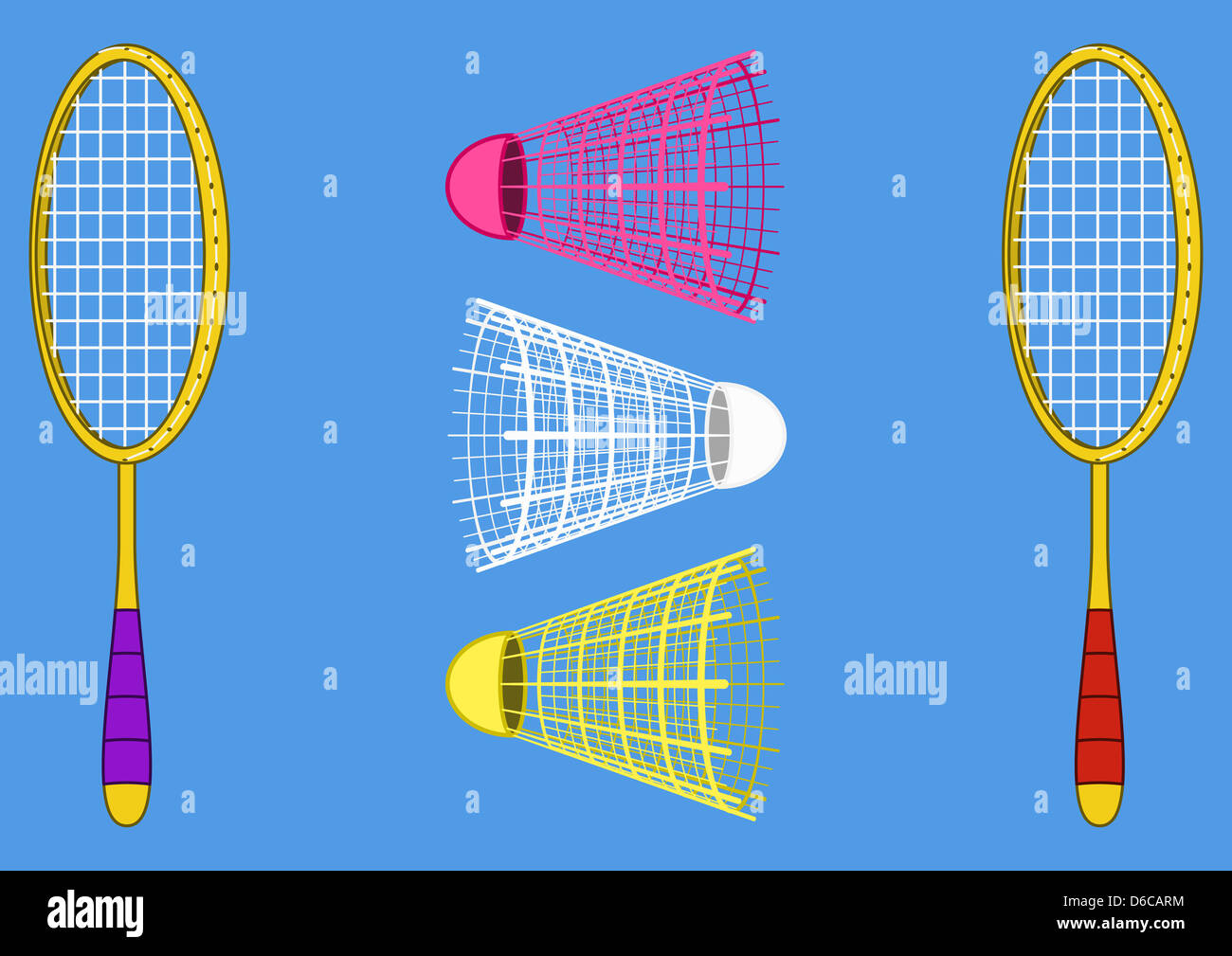 Equipment for the badminton Stock Photo Alamy