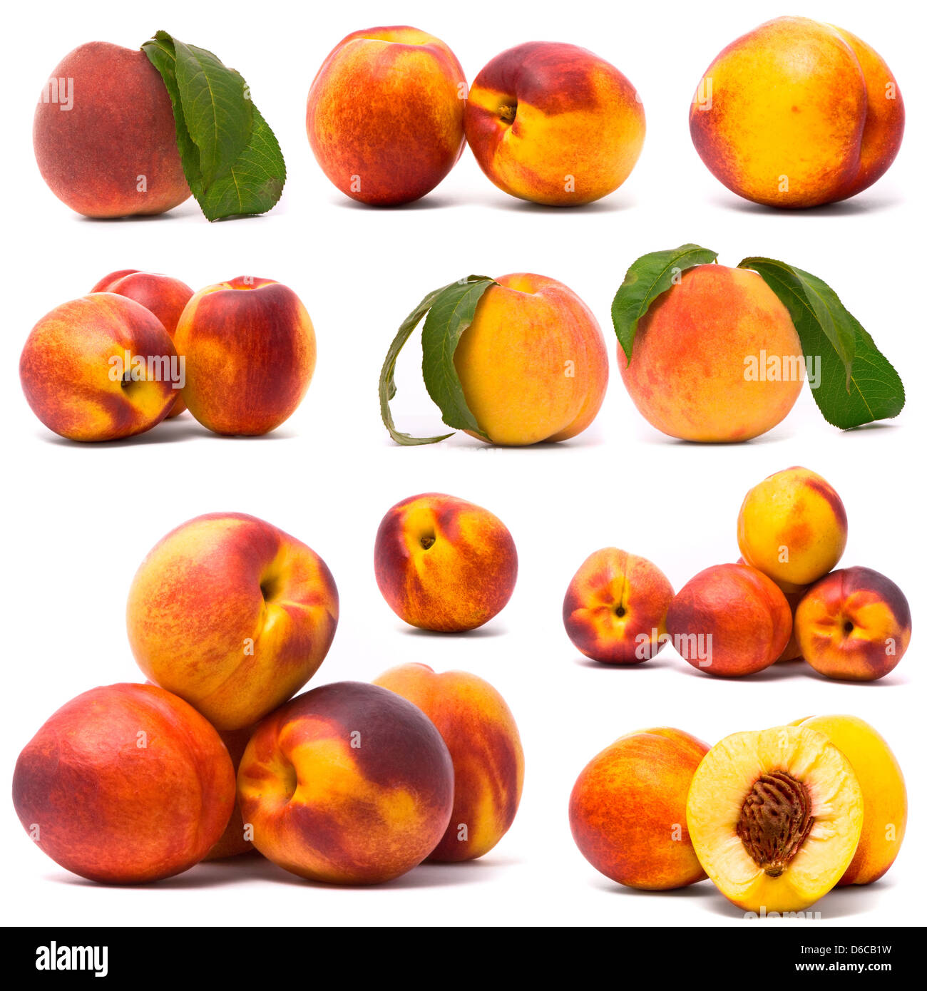 Juicy nectarines set Stock Photo Alamy