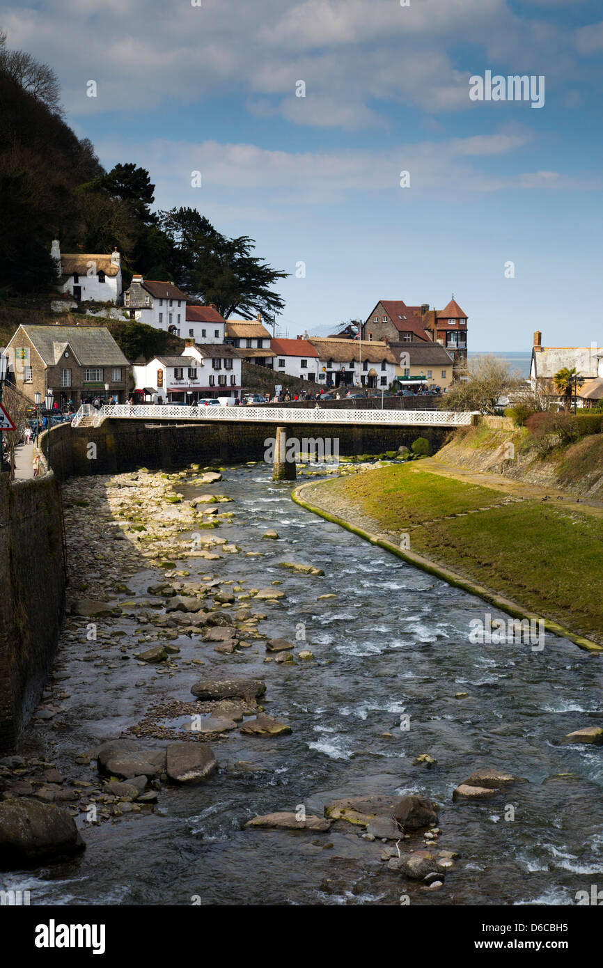 Lynmouth; Lyn River; Devon; UK; From Bridge by Confluence of East and