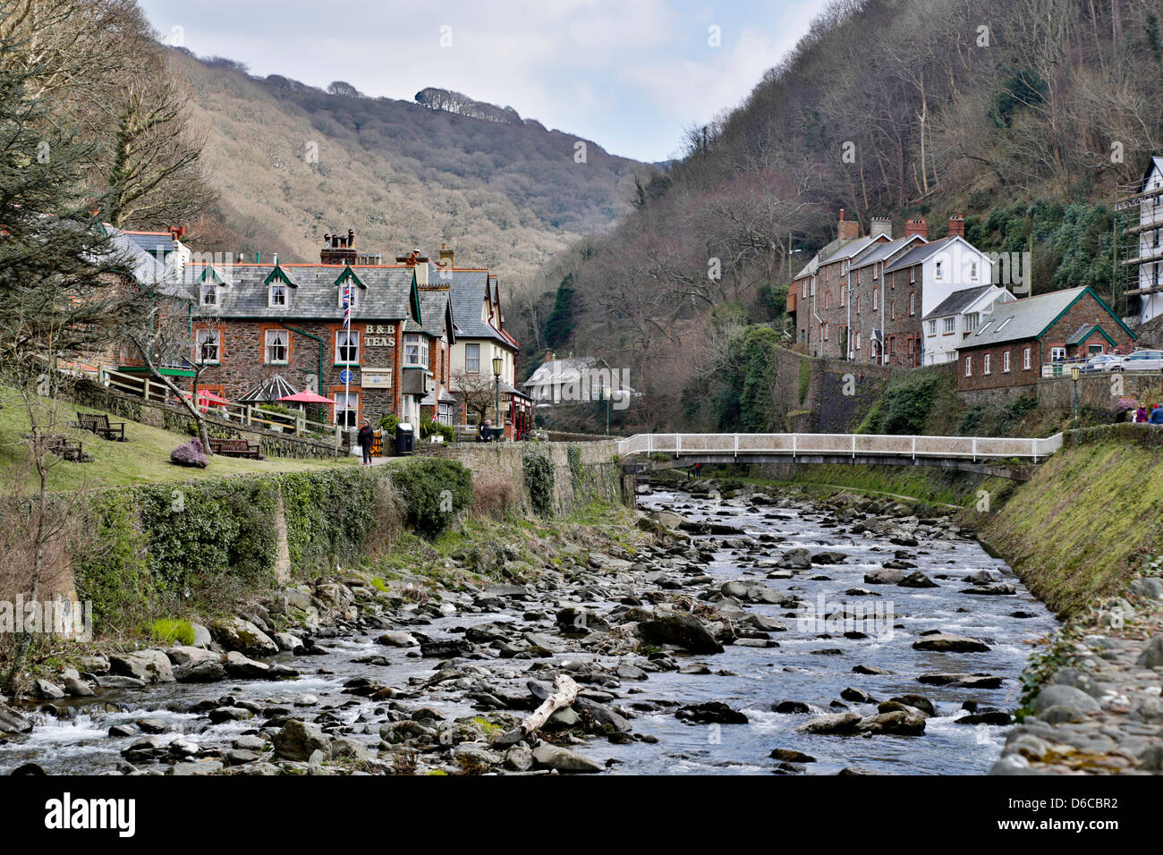 Lynmouth; East Lyn River; Devon; UK Stock Photo Alamy
