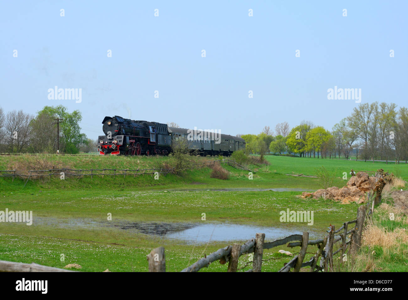Steam retro train Stock Photo - Alamy