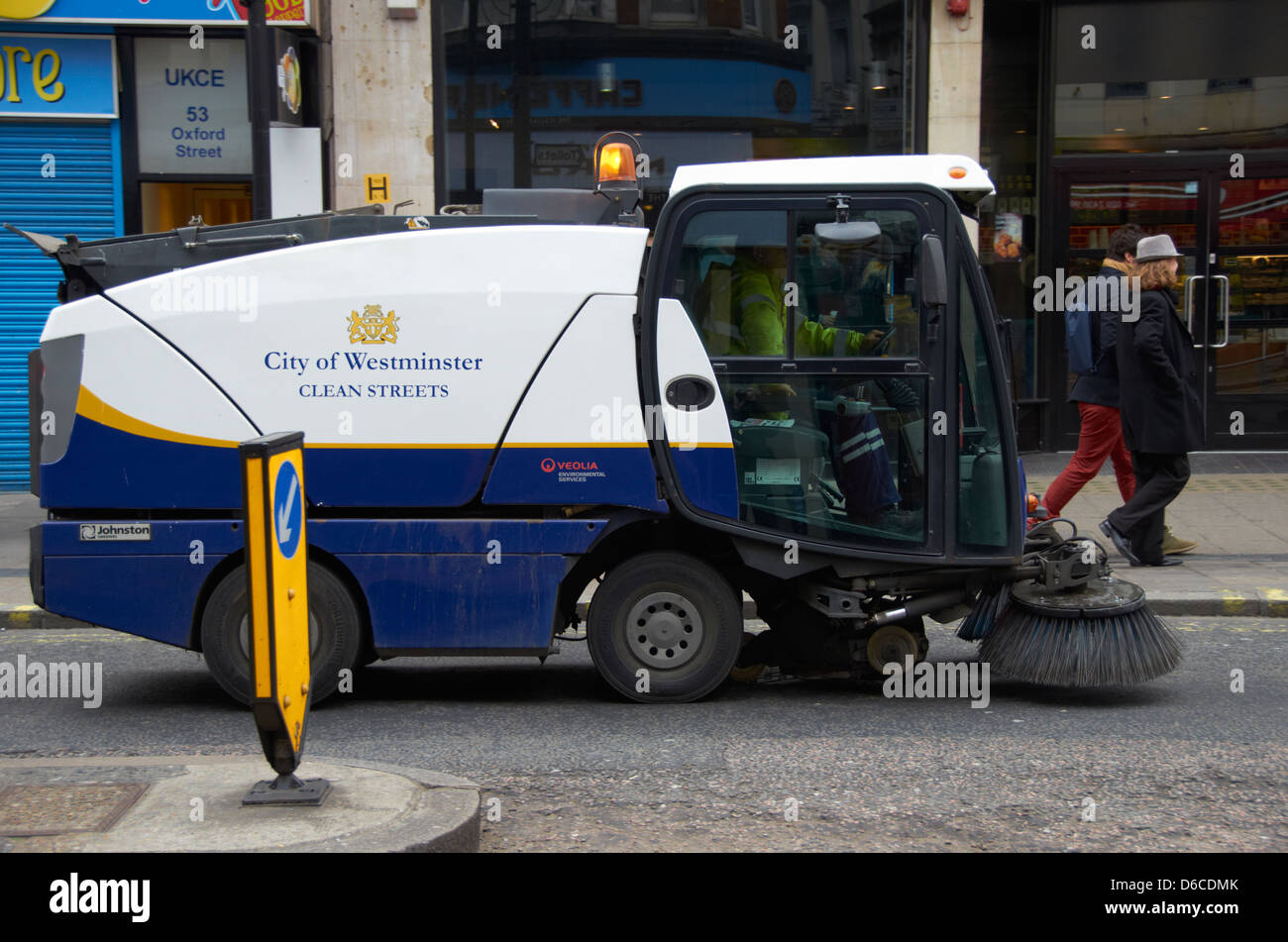 Road sweeper on Oxford Street in London Stock Photo Alamy