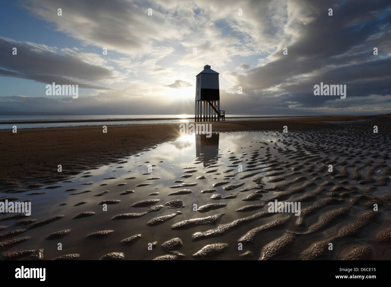 The Low Lighthouse. Burnham-on-Sea. Somerset, England, UK. Stock Photo