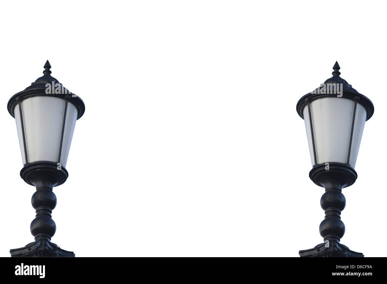 Two Street lamp isolated over white Stock Photo
