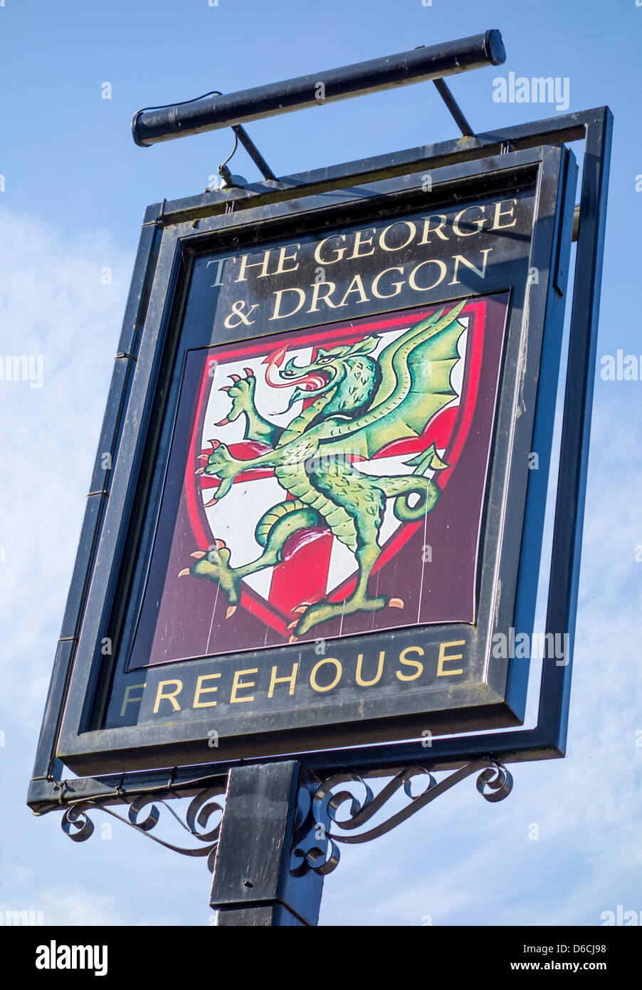 George and Dragon Pub Sign. Fordwich Village on the River Stour near to Canterbury Kent England  Free House Stock Photo