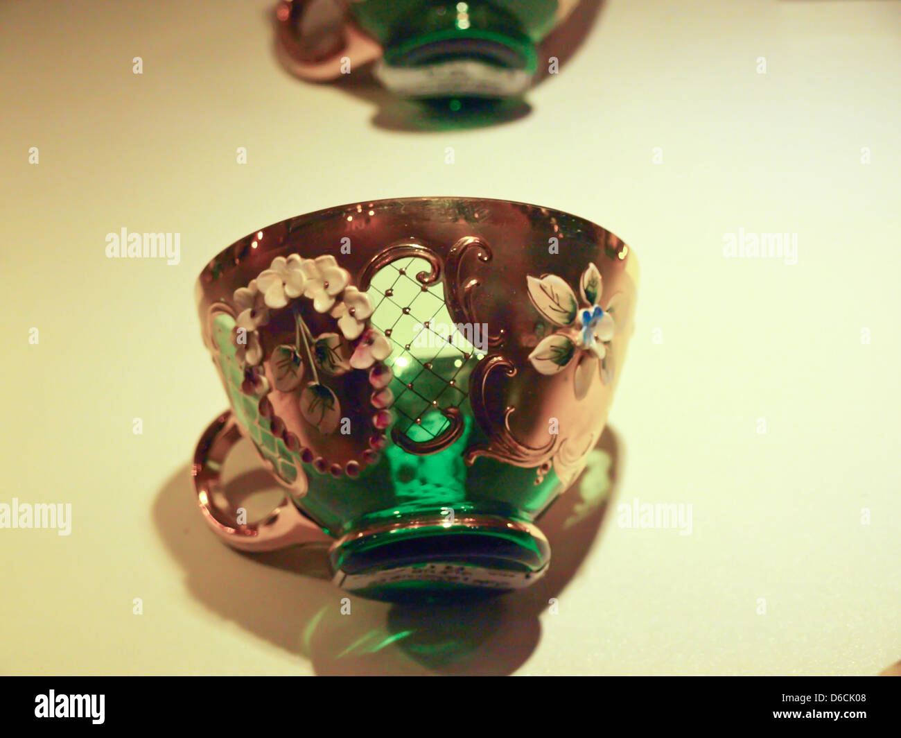 Antique glass tea cup Stock Photo Alamy