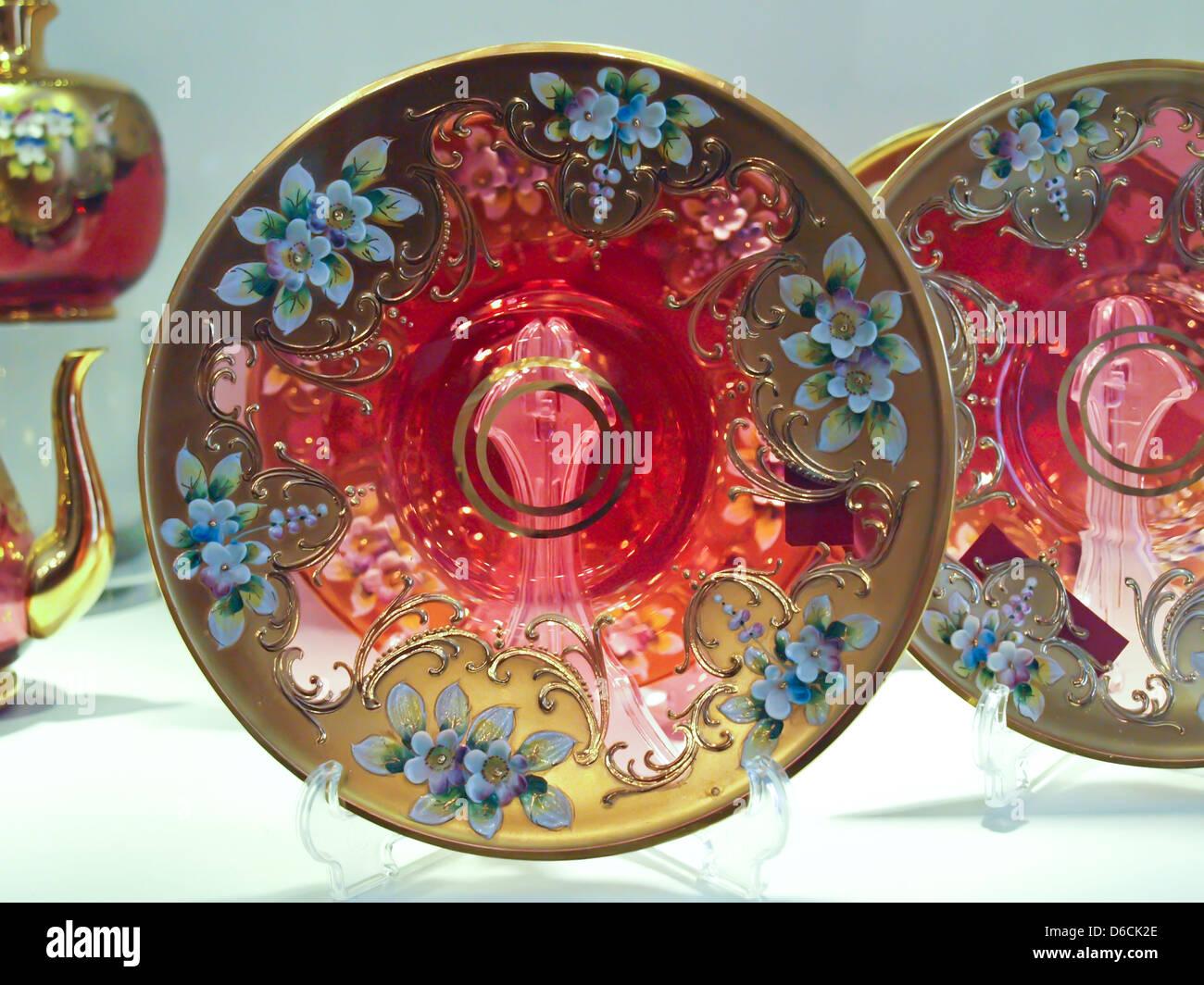 Antique glass dinner plate Stock Photo Alamy