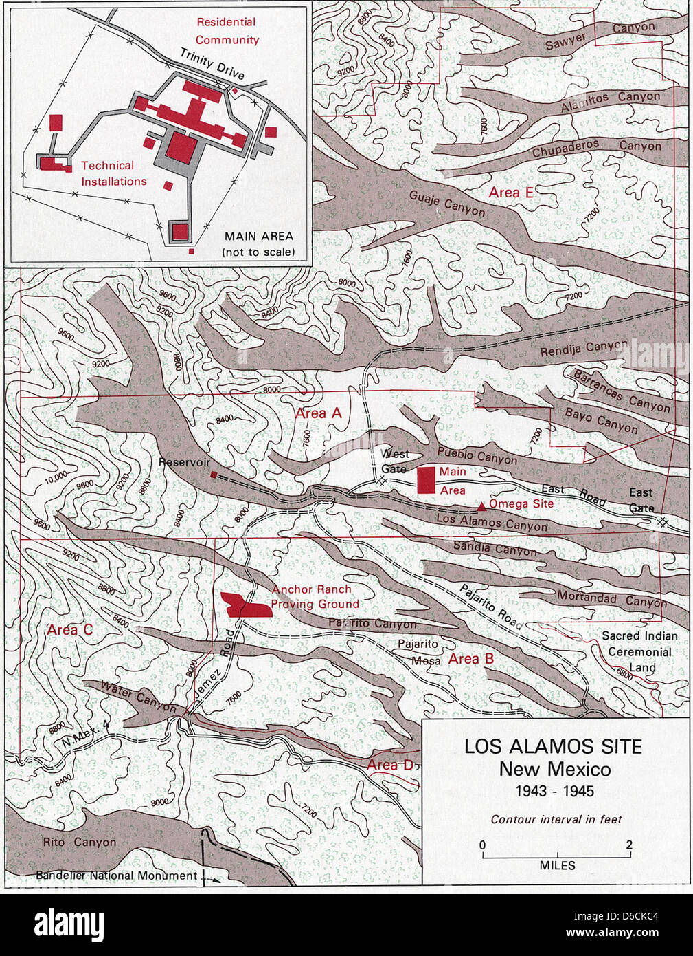 Los Alamos Site Map from Vincent Jones Manhattan The Army Stock Photo