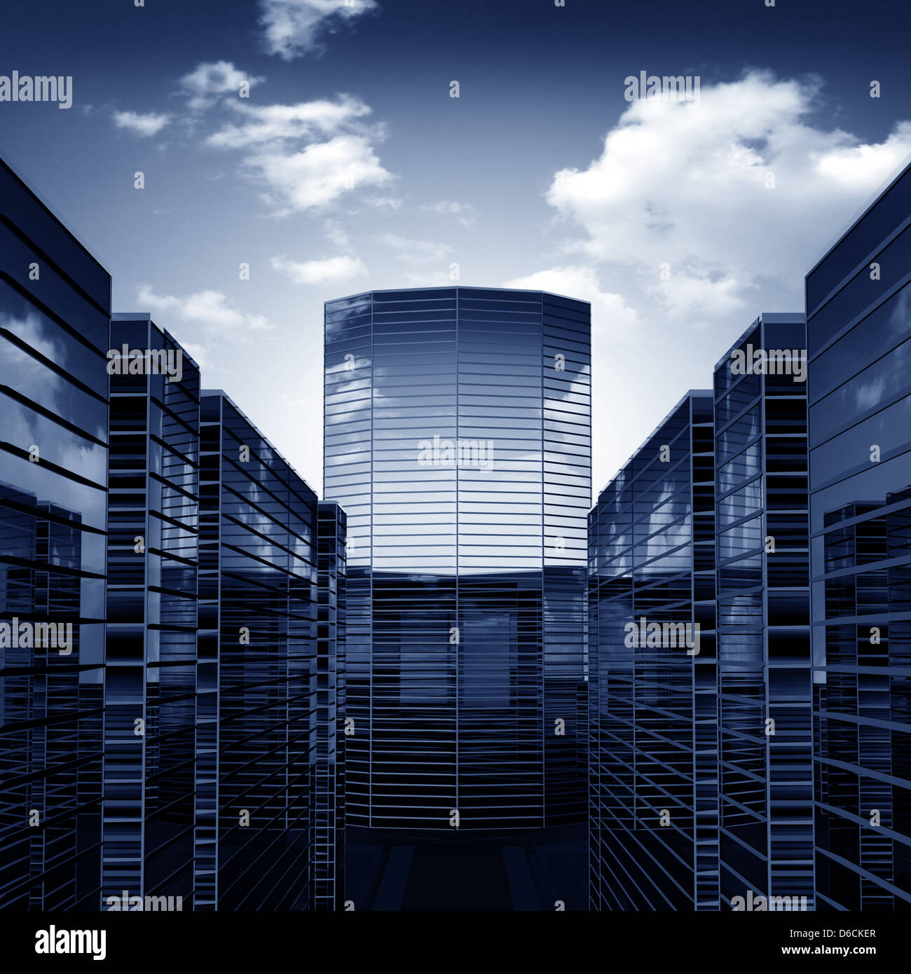 scrapers abstract business concept 3d background Stock Photo - Alamy