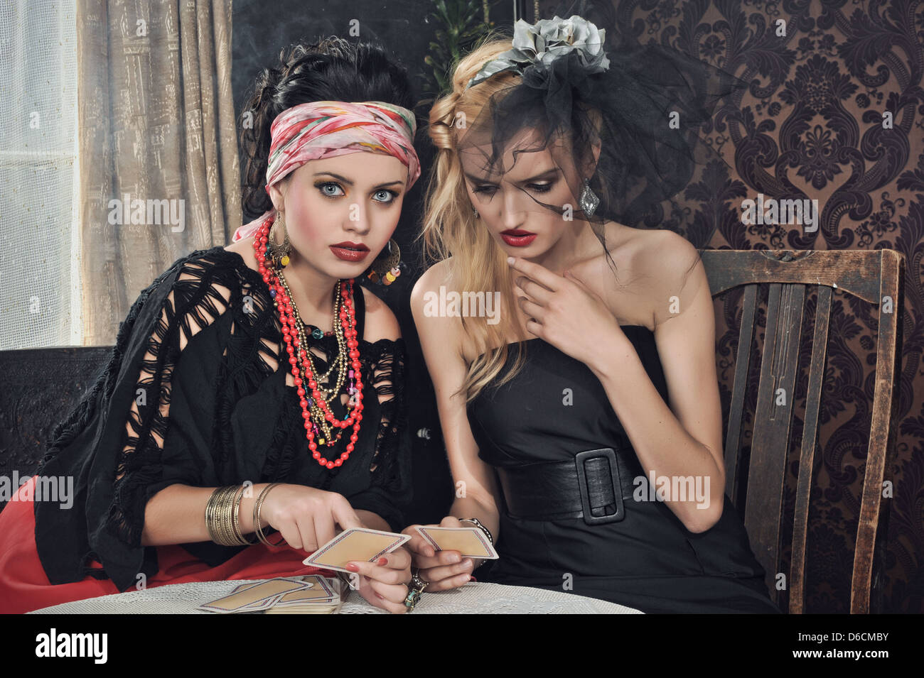 Gypsy cards spells Stock Photo Alamy