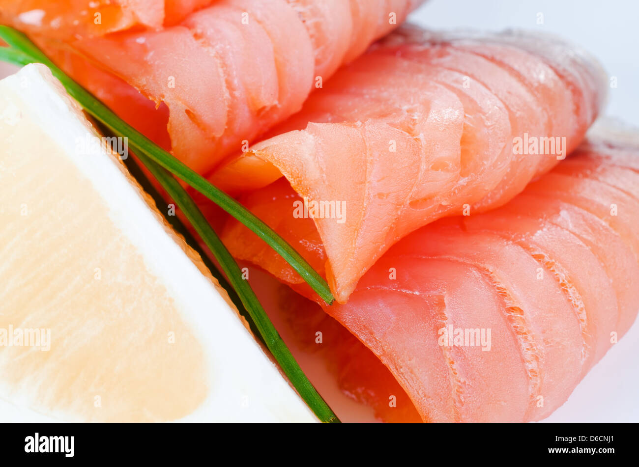 Slices smoked salmon Stock Photo - Alamy