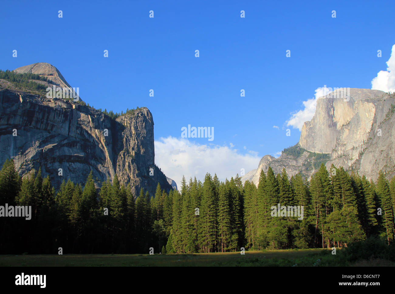 Half Dome and Mt. Watkins, Yosemite Valley, California, USA Stock Photo