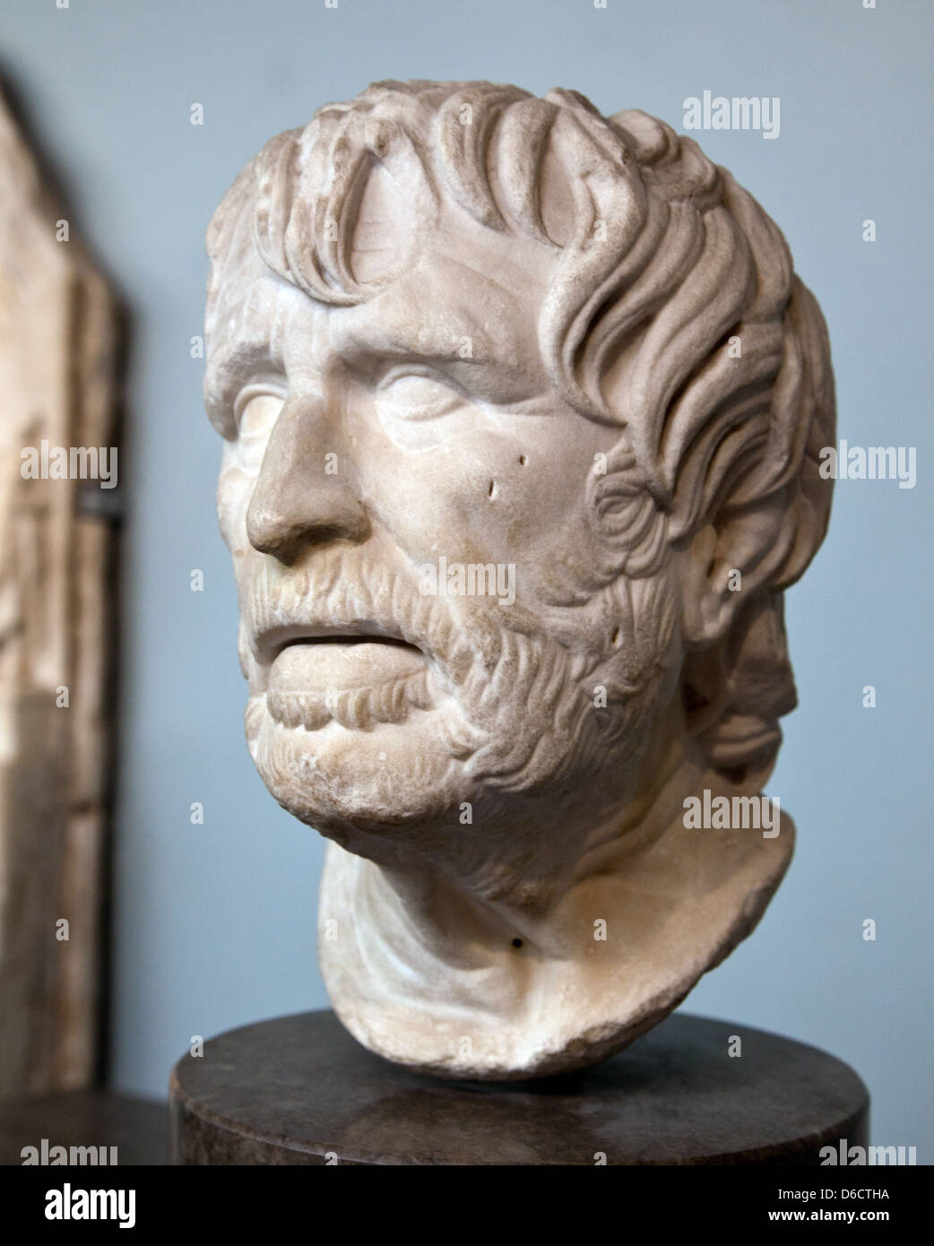 Bust of the Greek poet Hesiod The British Museum London UK Stock Photo