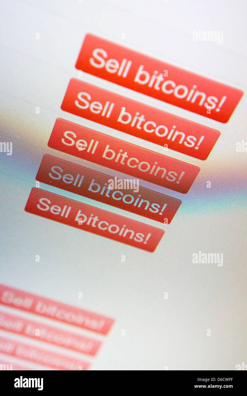 A website buying and selling bitcoins Stock Photo