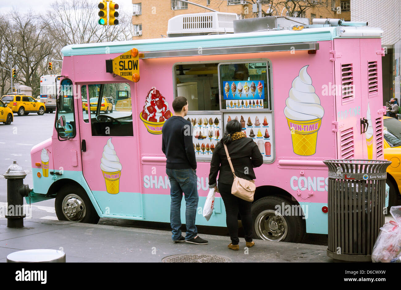 Ice cream lovers enjoy a frosty treat from a generic soft ice cream