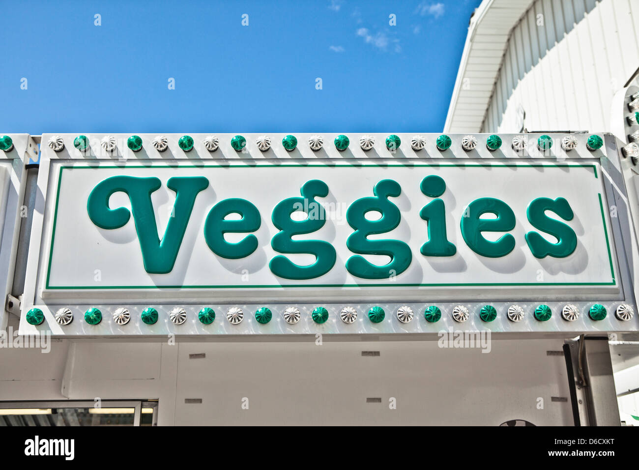 sign veggies Stock Photo