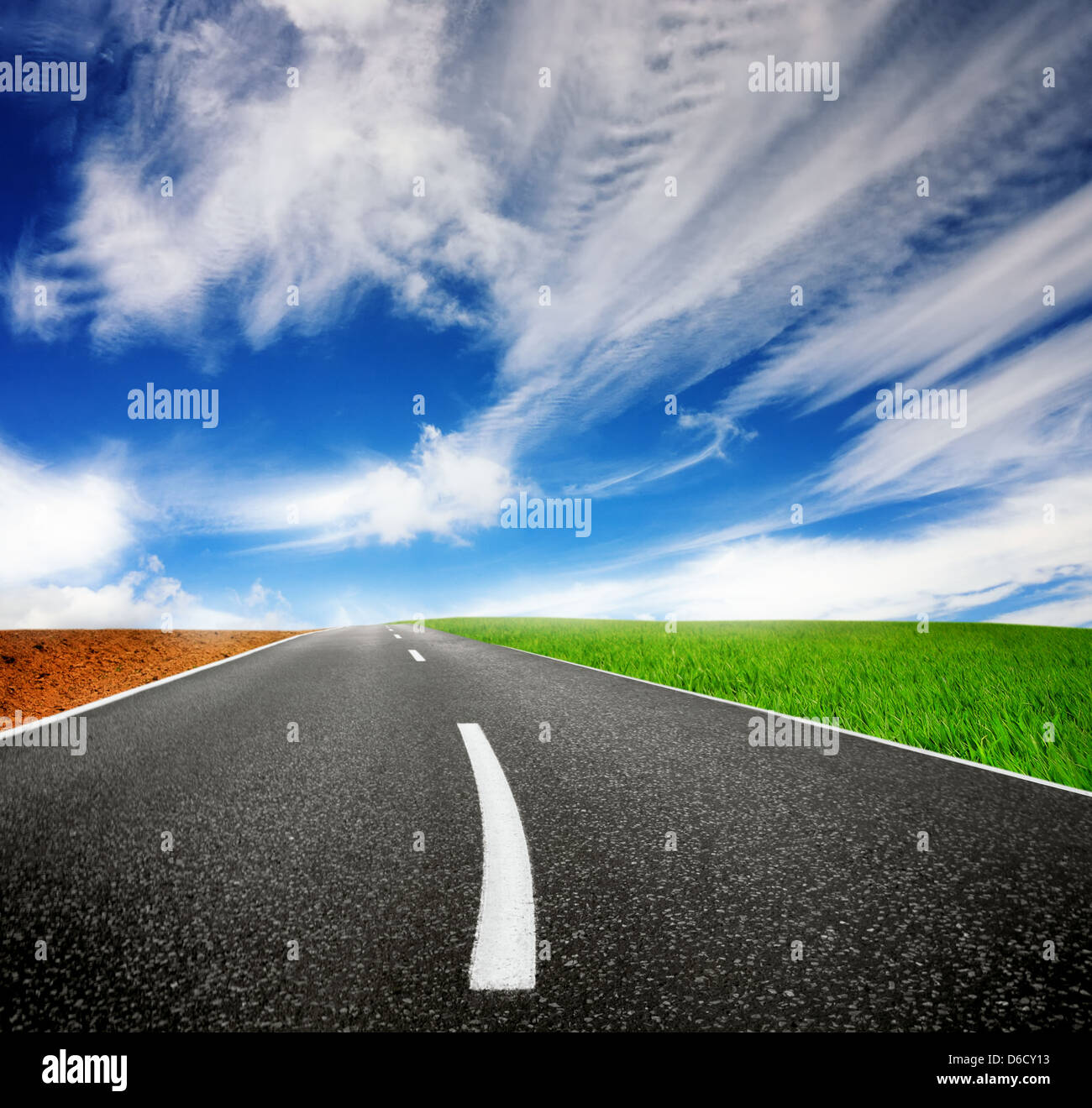 Road and cloudy sky Stock Photo - Alamy