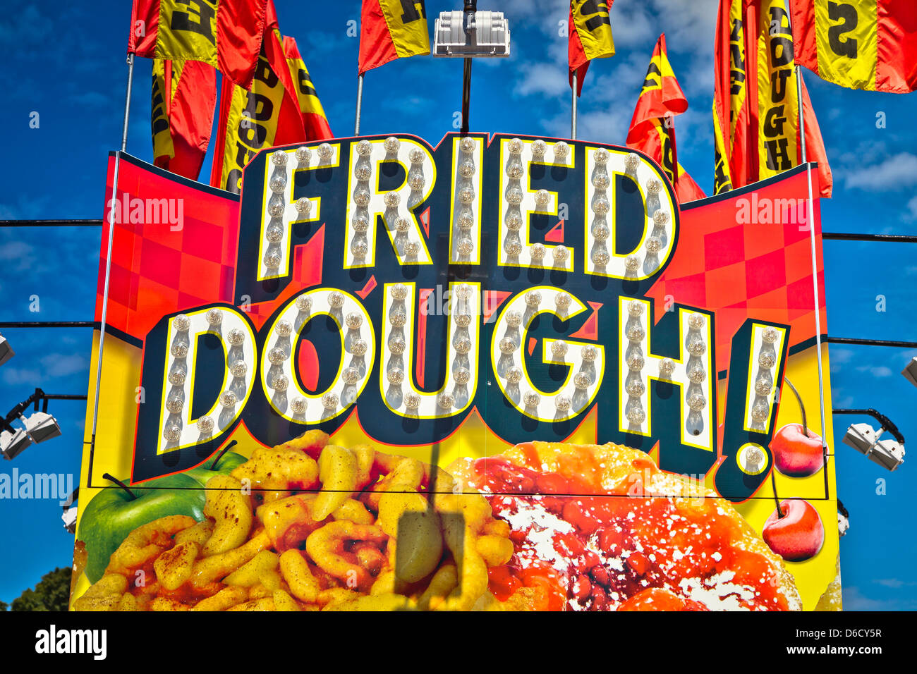 Fried Dough sign at a county fair Stock Photo