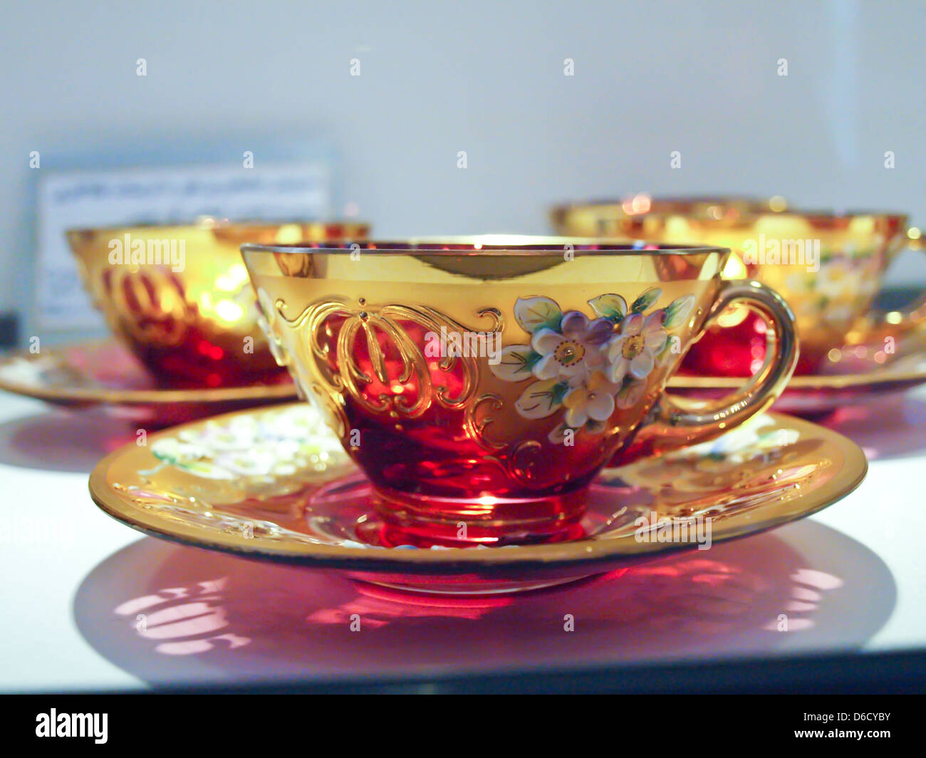 Antique glass tea cup Stock Photo Alamy