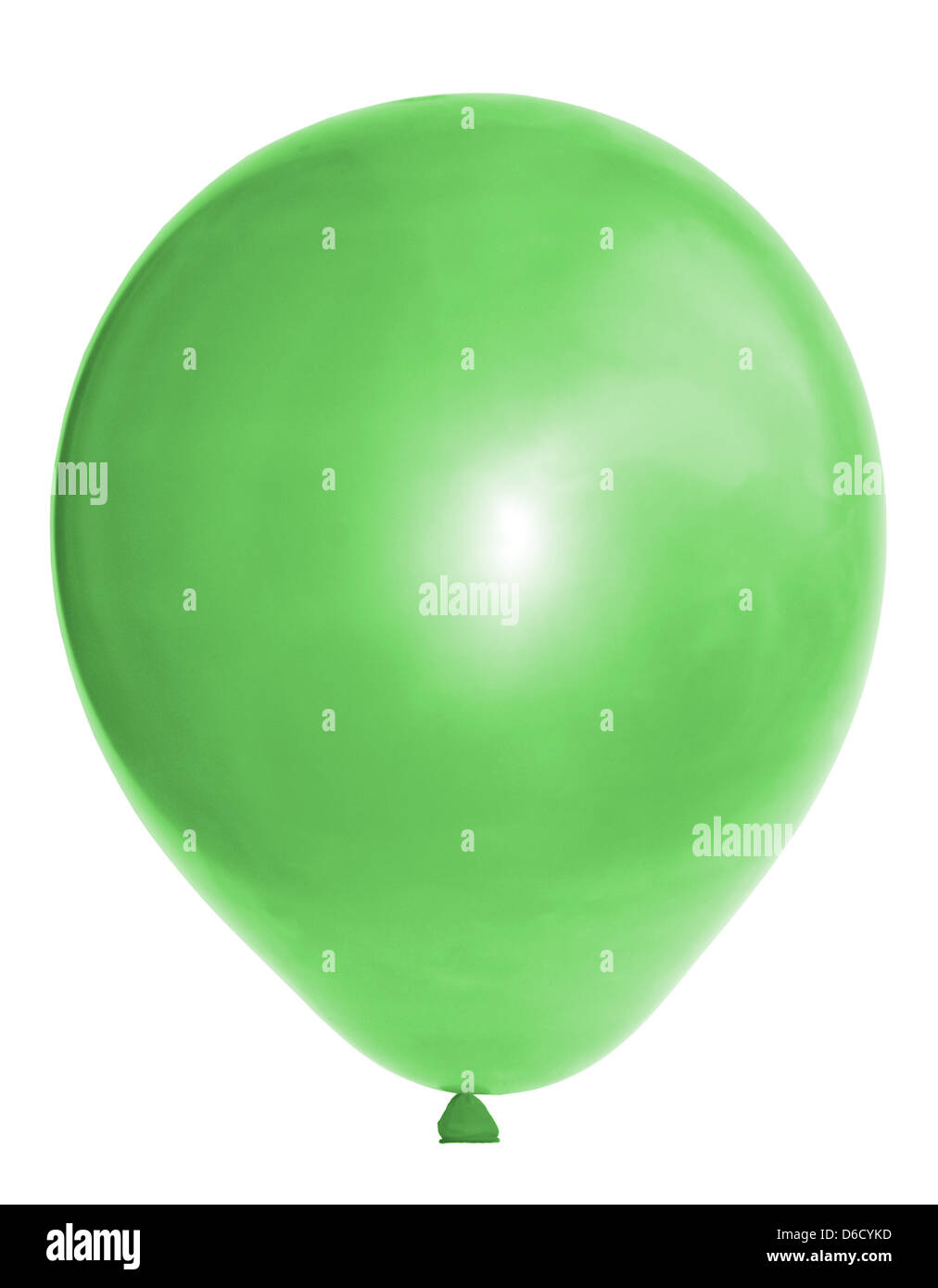 Soft focus to bottom part of green balloon with rubber tail tied