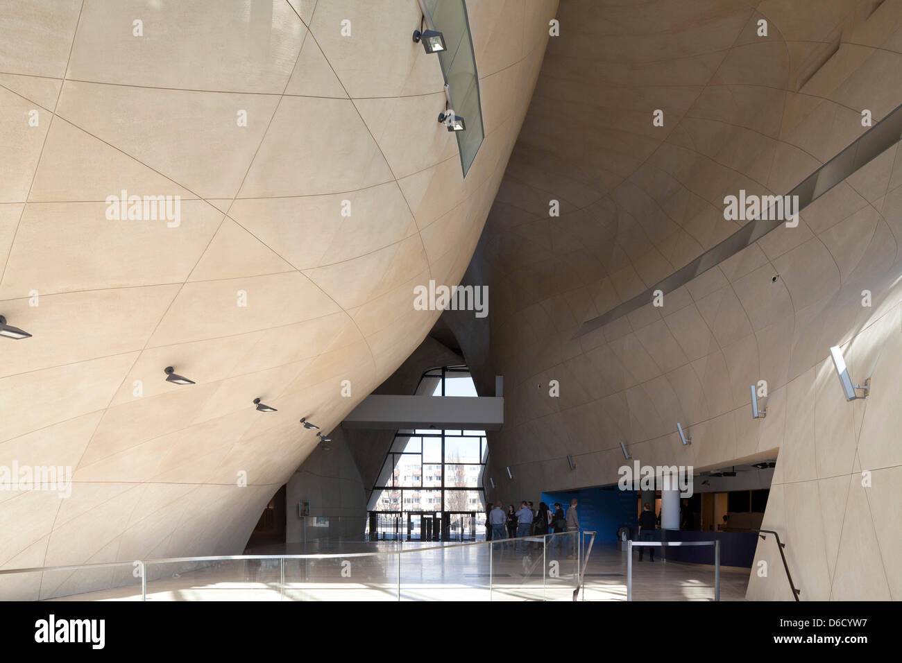 Warsaw, Poland. 16th April, 2013. Museum of the History of Polish Jews shortly before the museum's first preview on April 19, 2013, the 70th Anniversary of the Warsaw Ghetto Uprising. Credit: David Goldfarb/Alamy Live News Stock Photo