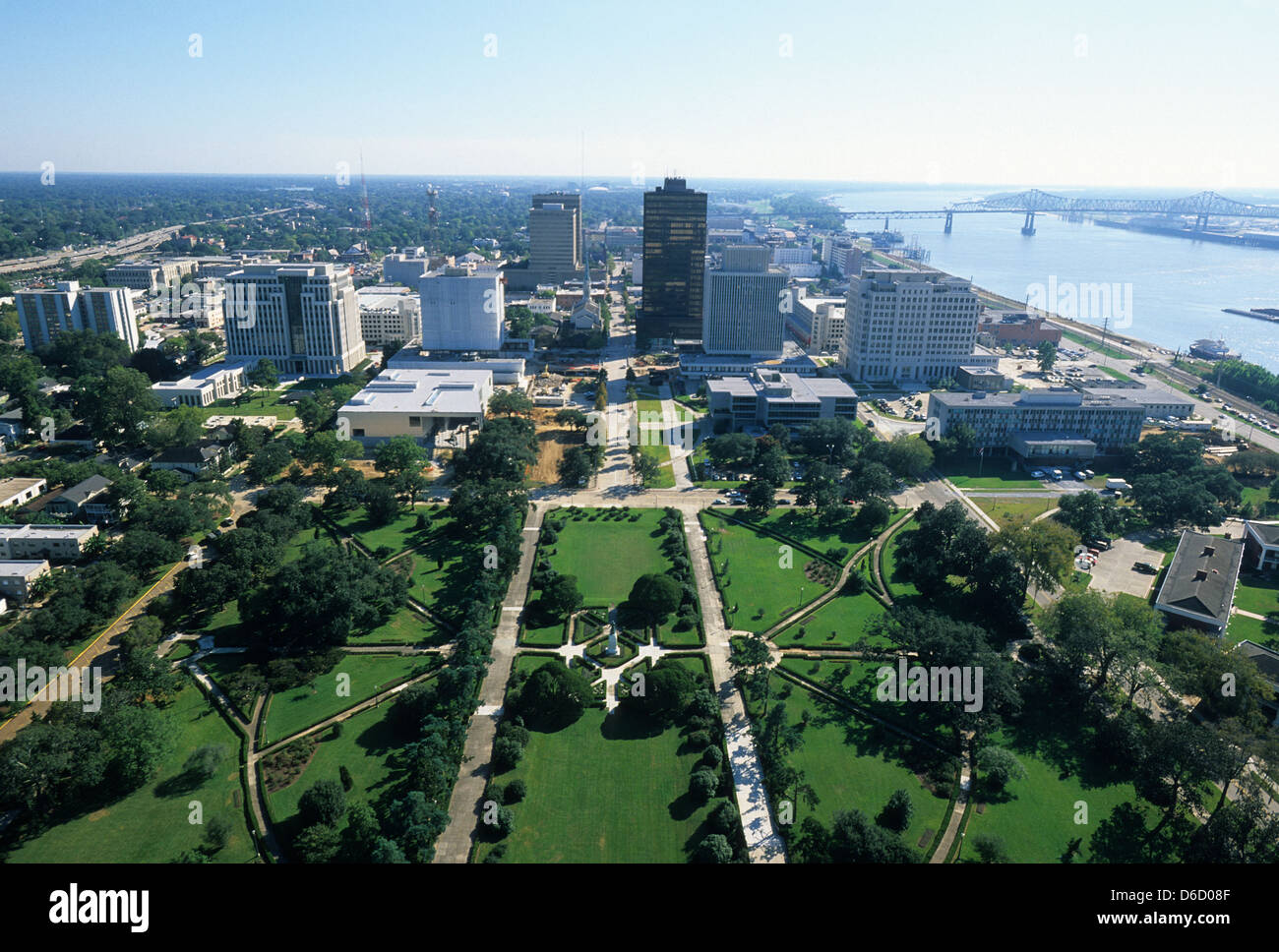 Elk283-1002 Louisiana, Baton Rouge, city from top of Capitol Stock Photo