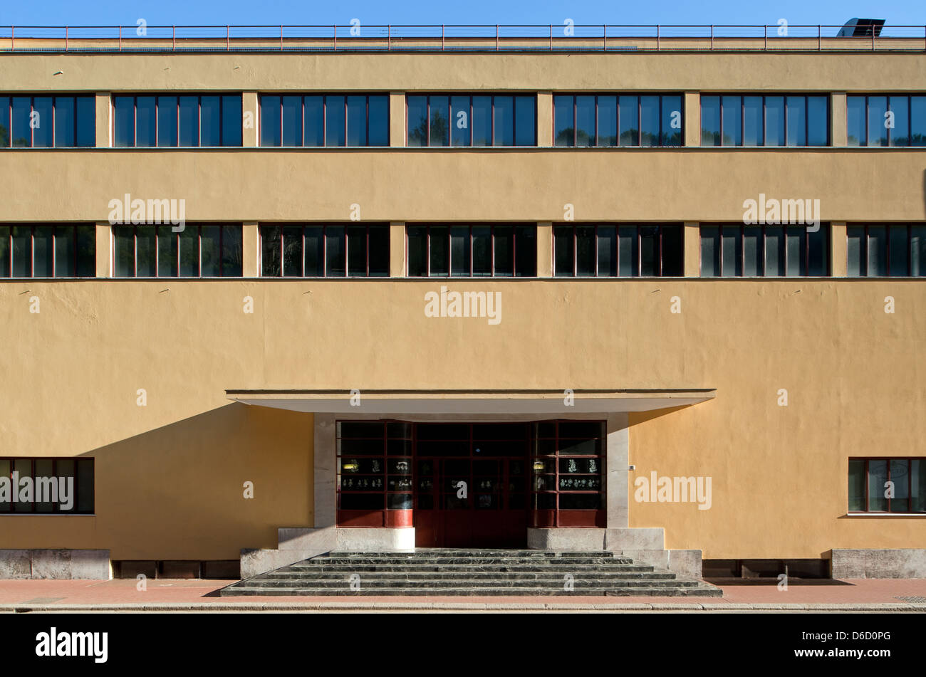 Genoa, Italy, the building of the Stadio Comunale di Nuoto Stock Photo