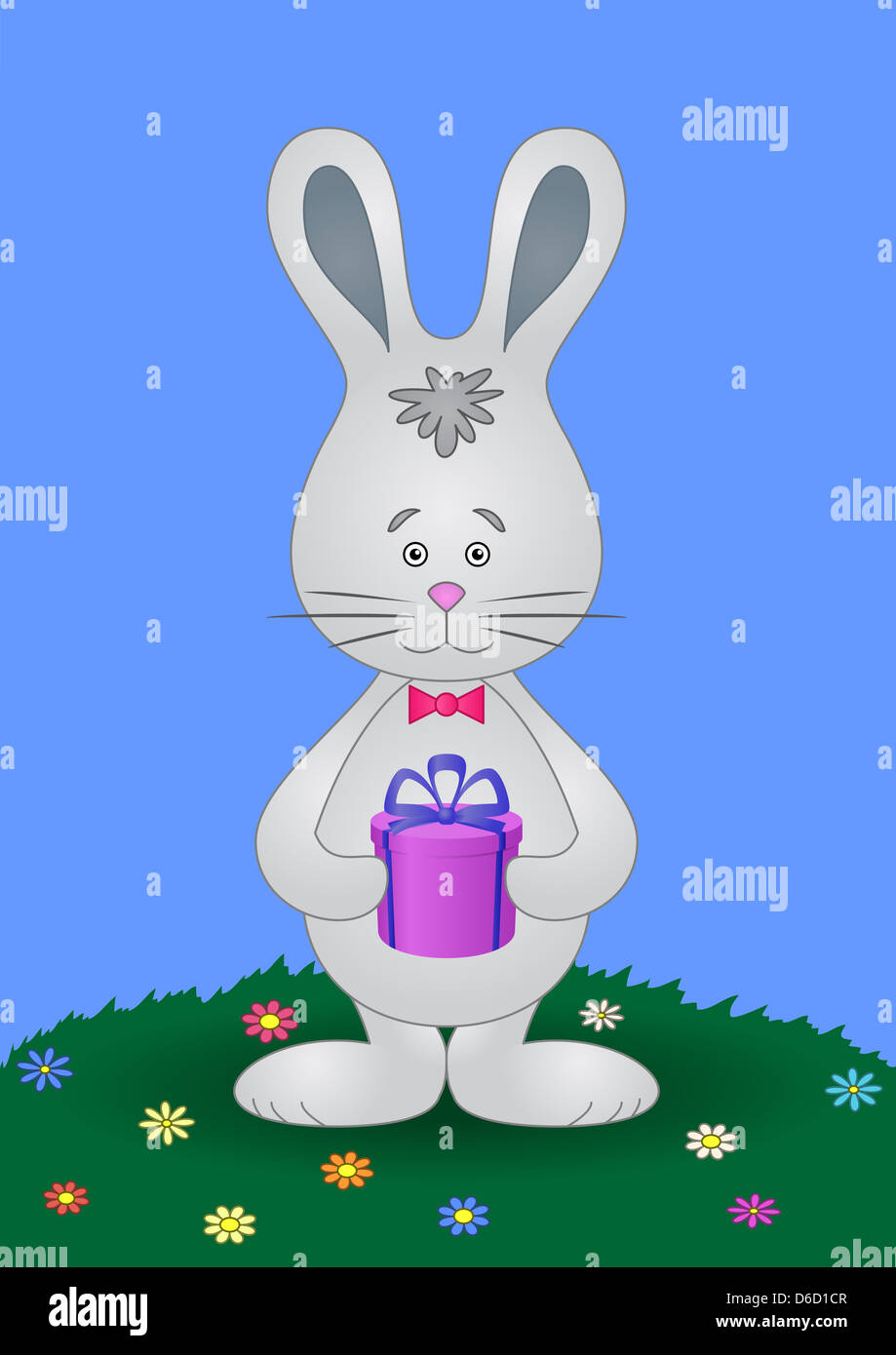 Rabbit with a gift box hi-res stock photography and images - Alamy