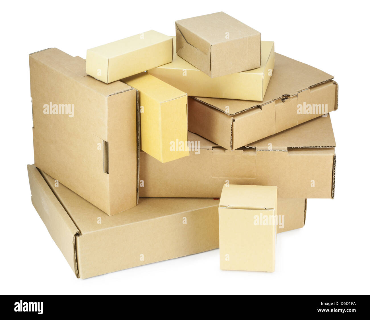 Cardboard boxes kit  isolated Stock Photo
