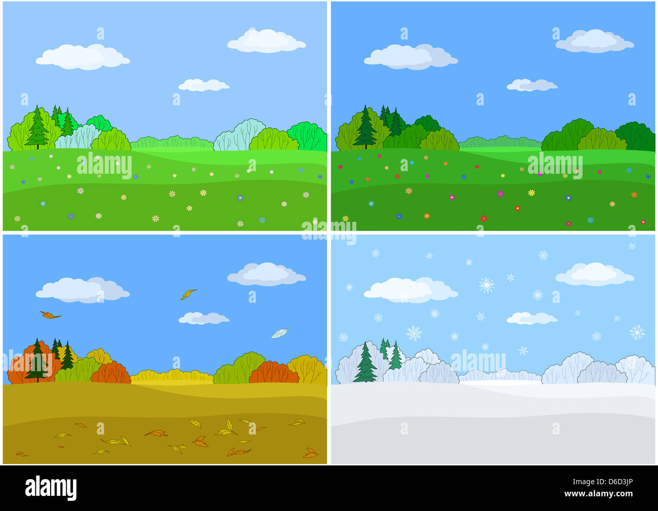 Landscape, four seasons Stock Photo - Alamy