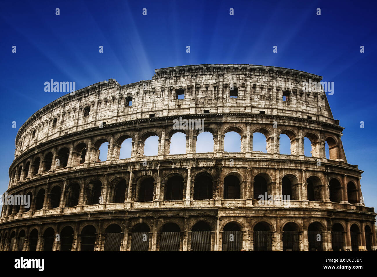 The ruins of the Roman Colosseum Stock Photo