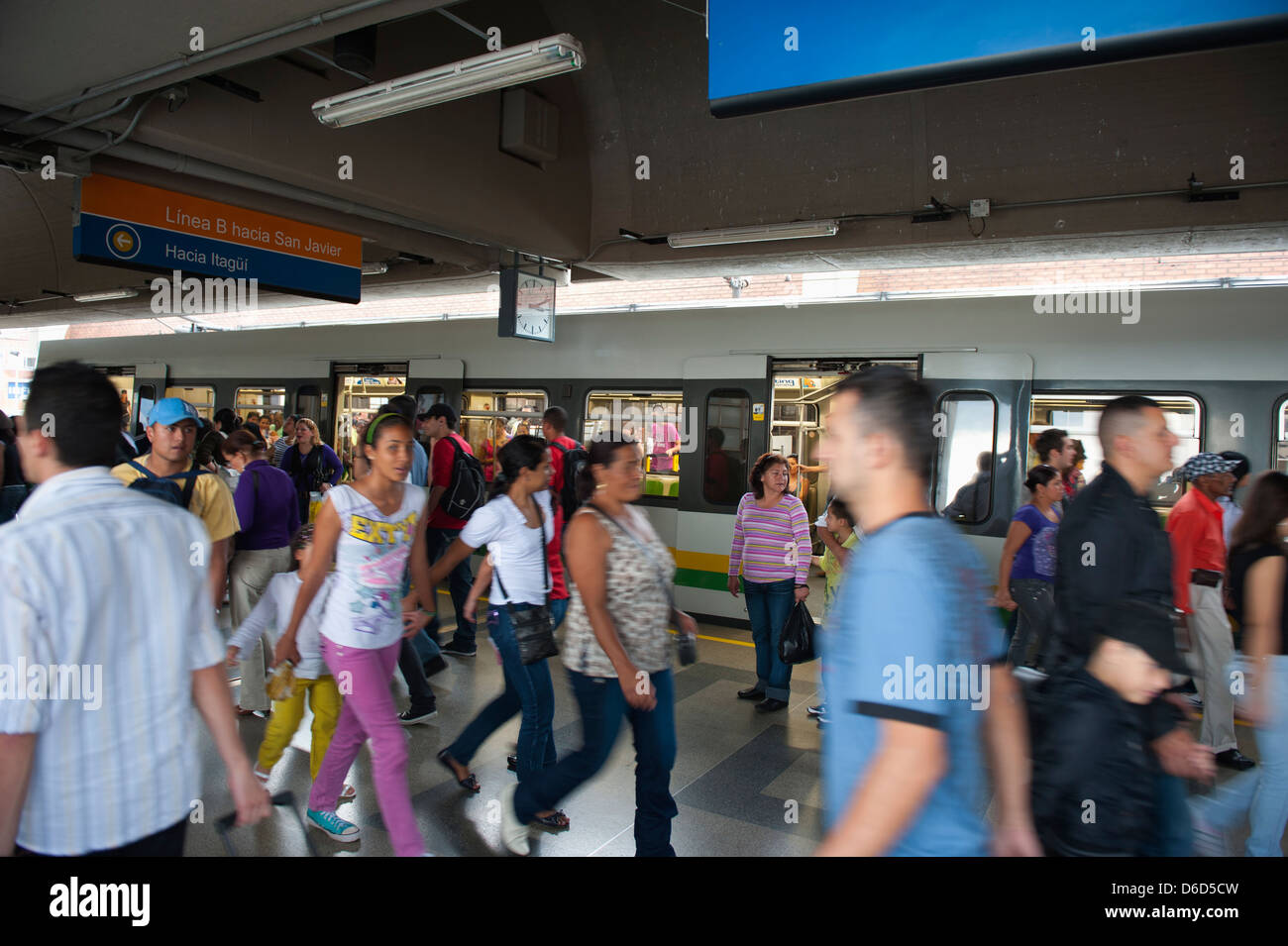 metro passengers, Medellin, Colombia, South America Stock Photo