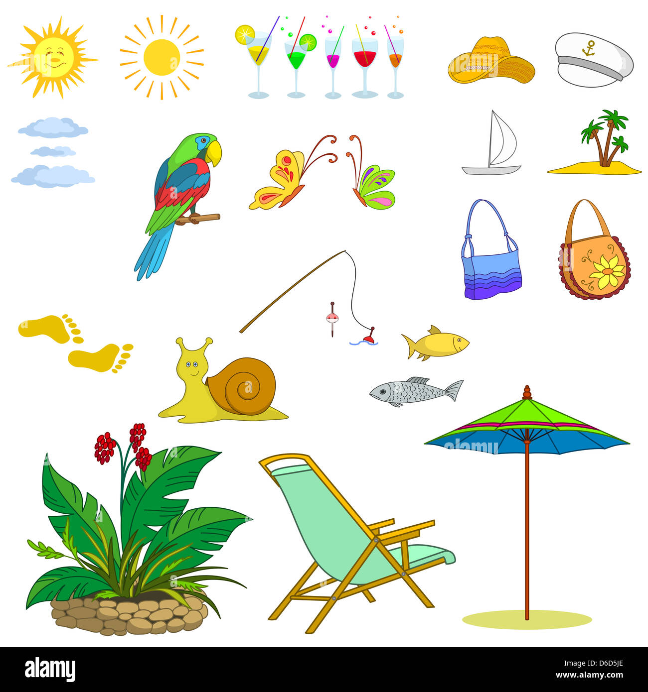 Objects represent summer Stock Photo