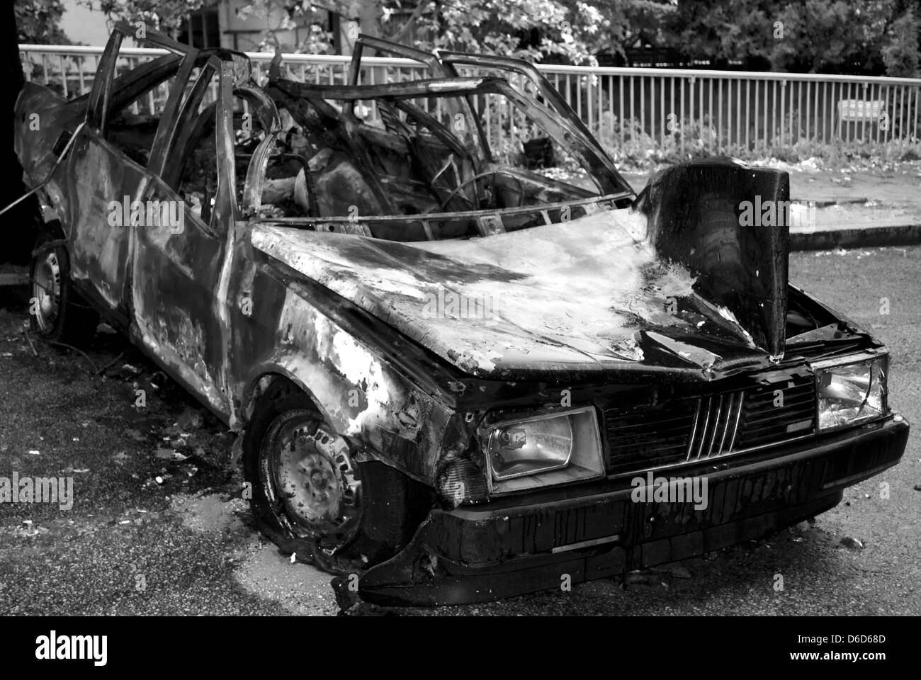 burnt car Stock Photo