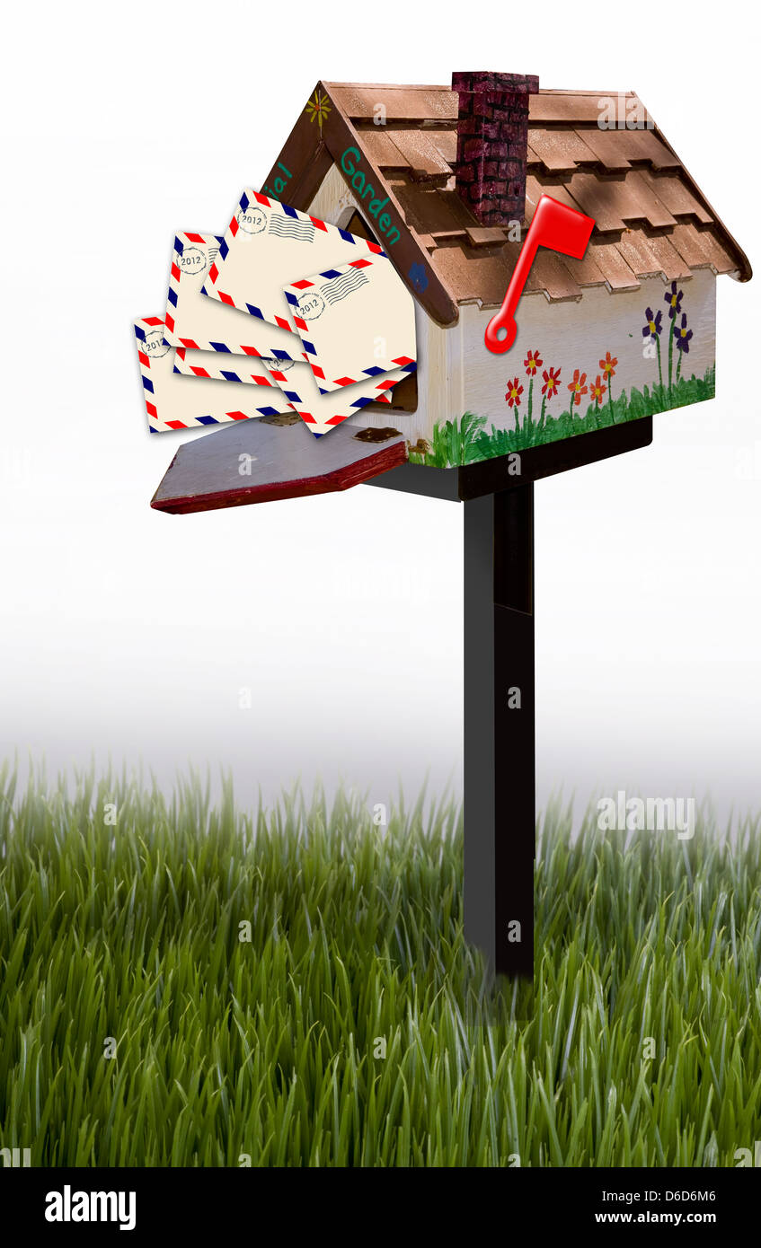Mailbox full of mail Stock Photo Alamy