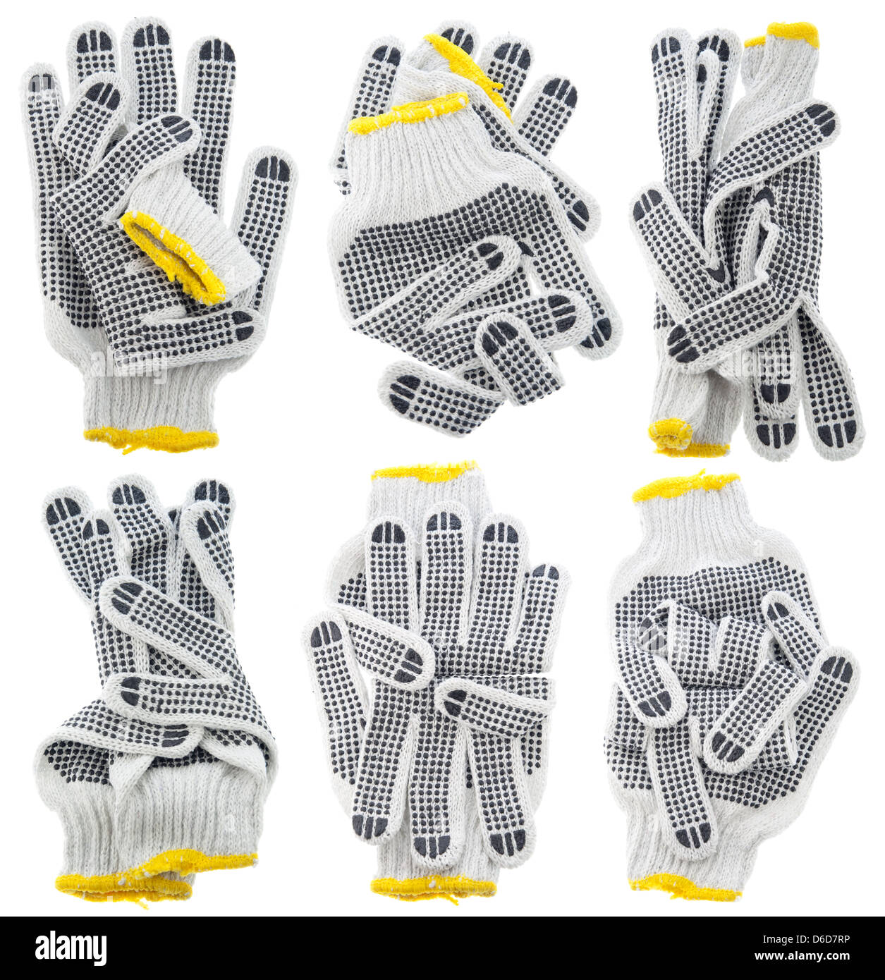 Working gloves, secret magic gestures set Stock Photo