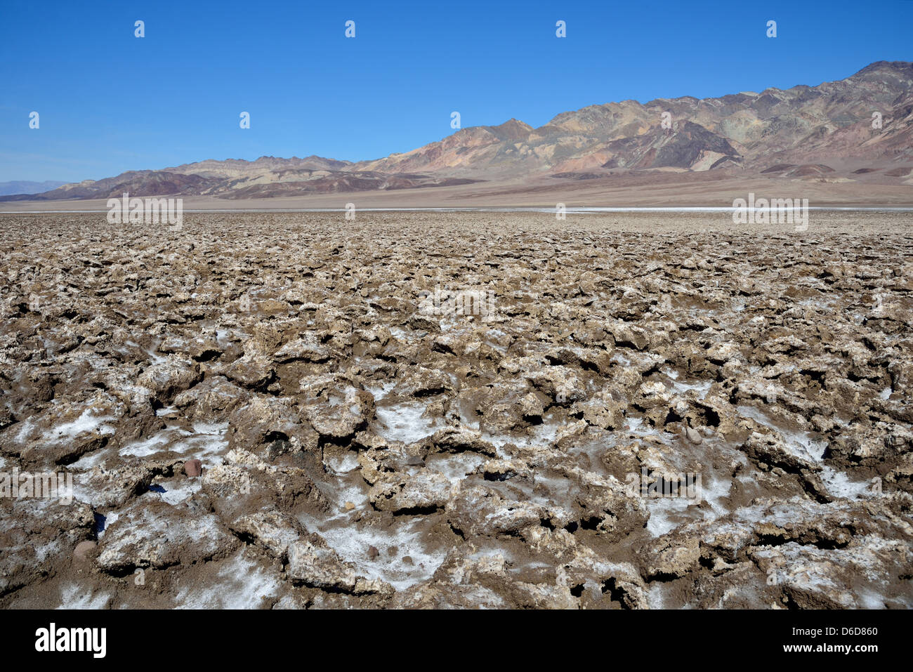 Rough surface of rock salt blocks at Devil's Golf Course. Death Valley