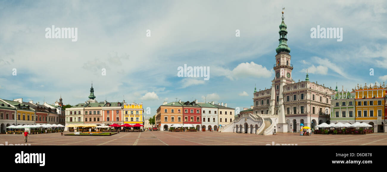 Town Square, Zamosc, Poland Stock Photo