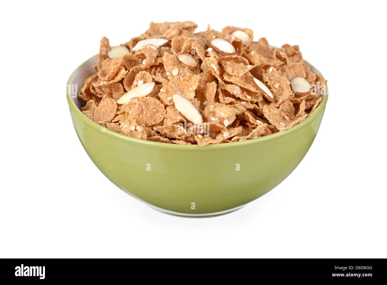 Cereal, Breakfast Cereal Flakes with Almonds Stock Photo