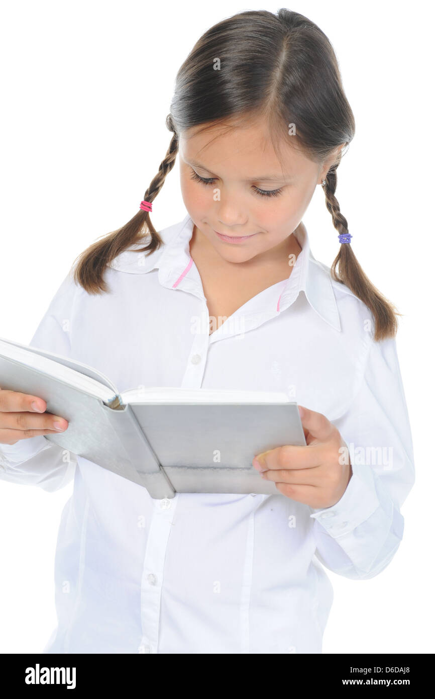 Little girl holding her book Stock Photo - Alamy