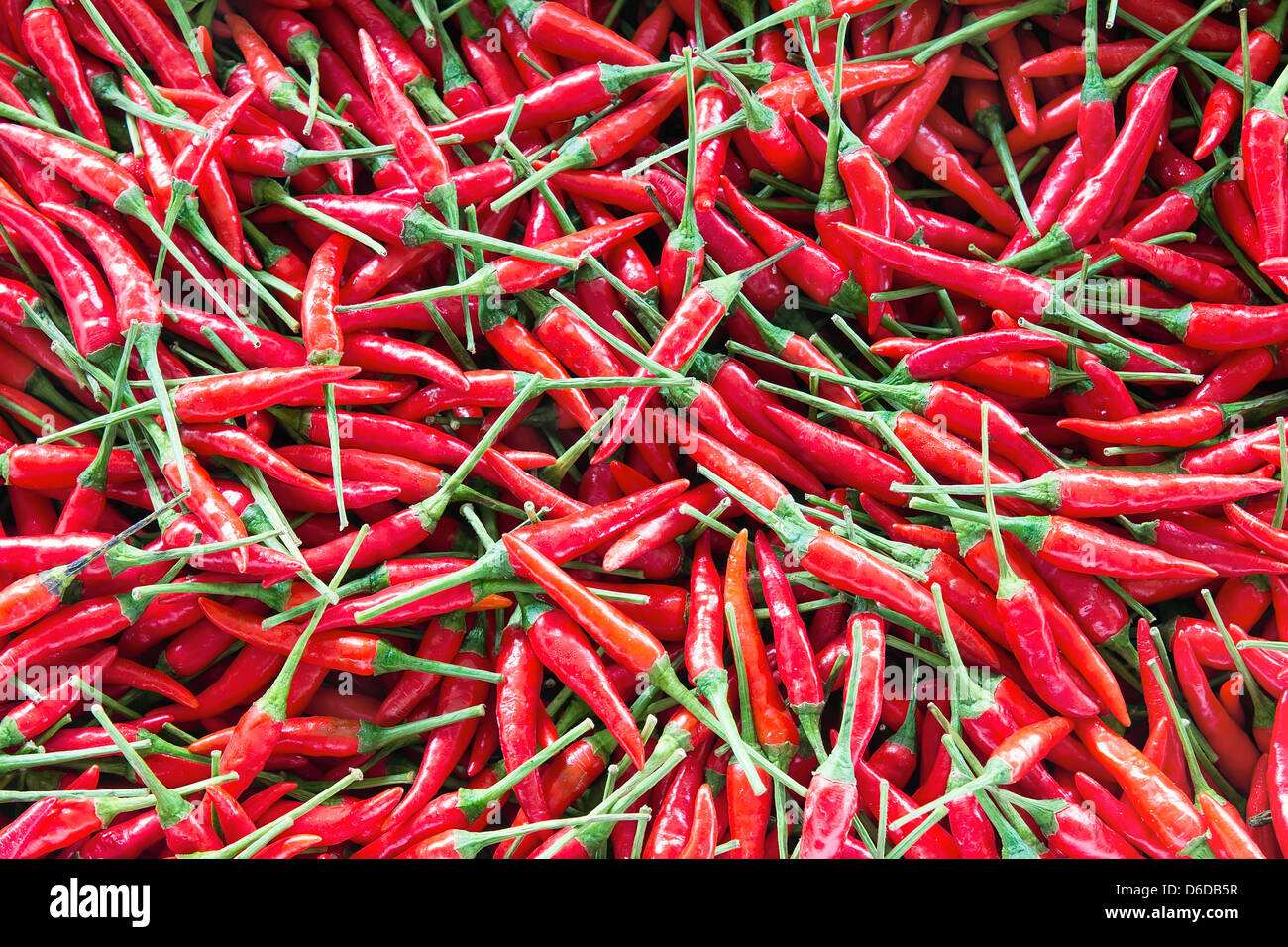Thai Fresh Red Chili Peppers Background Stock Photo Alamy