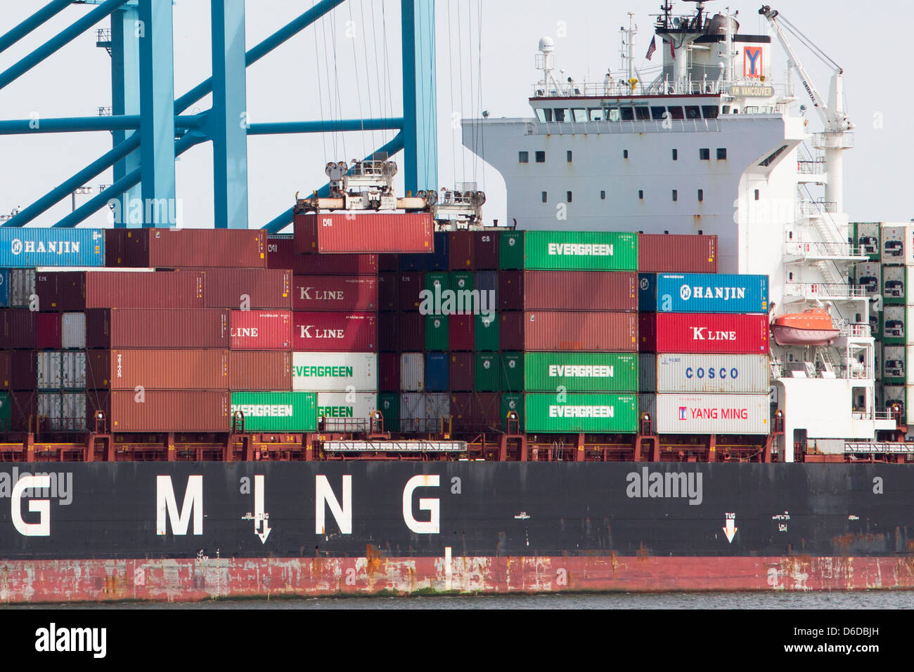 A containerized shipping terminal at the Port Of Virginia in Norfolk