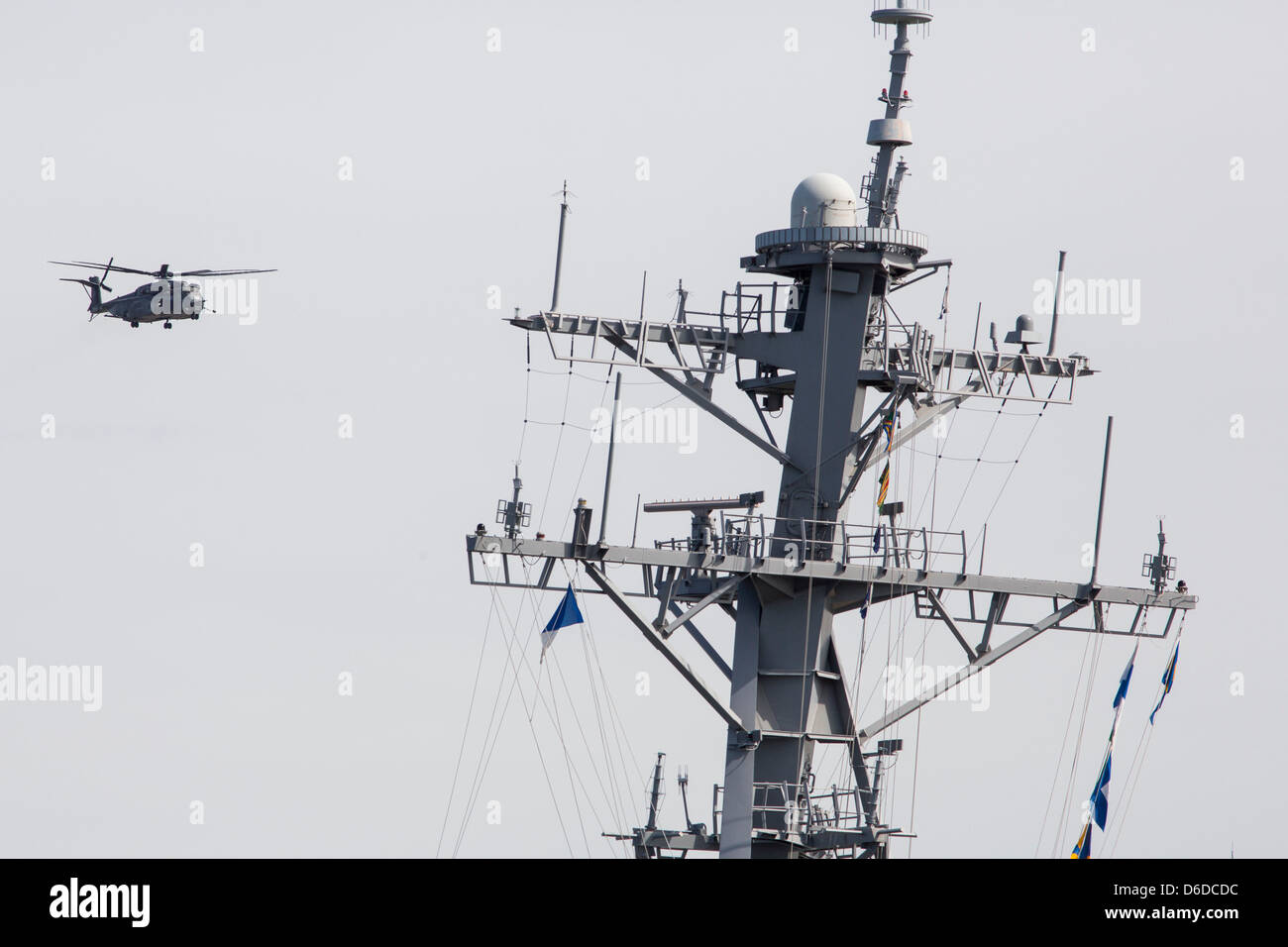 United States Navy ships in port at Naval Station Norfolk. Stock Photo