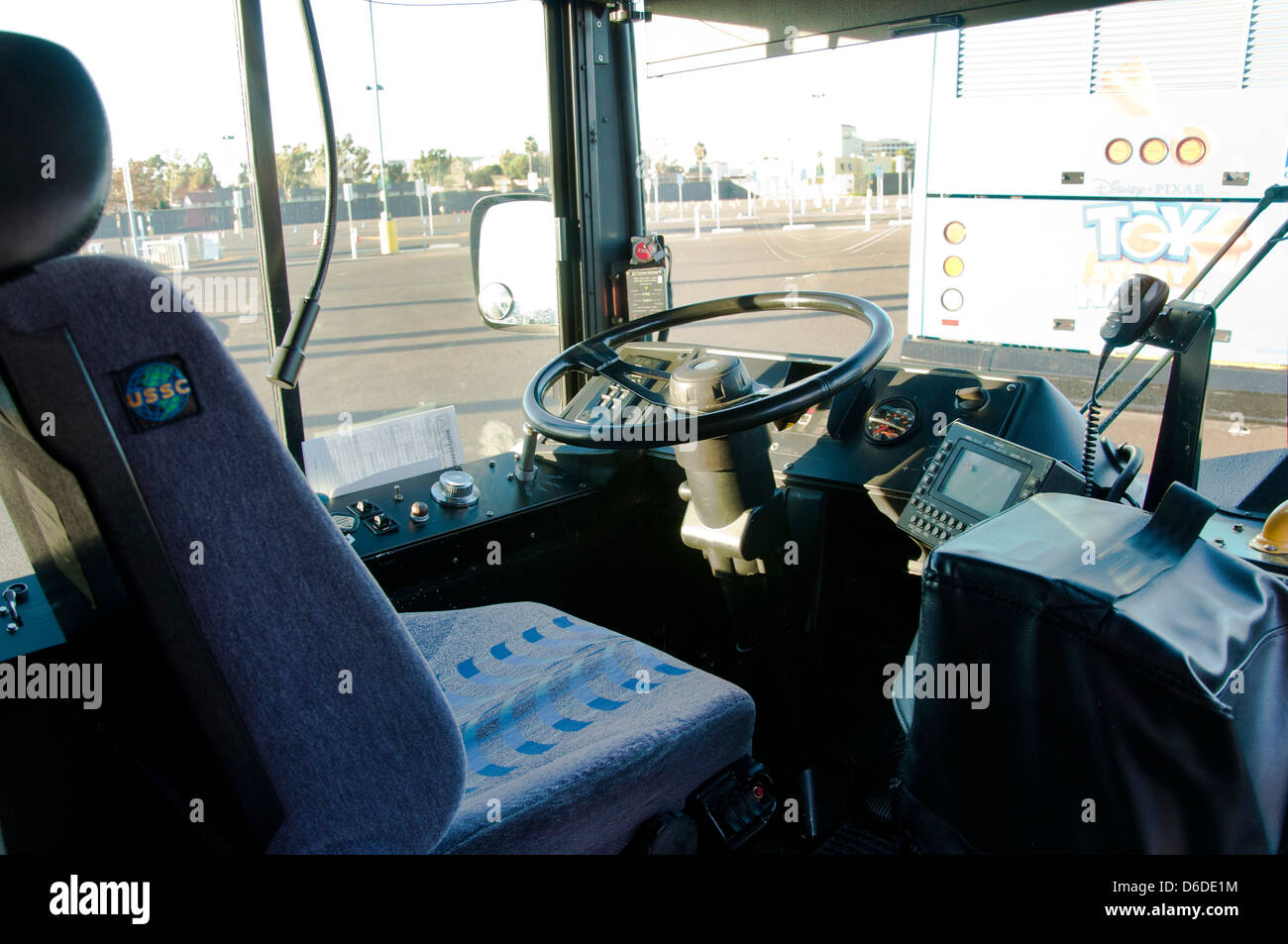 Bus driver cabin Stock Photo - Alamy