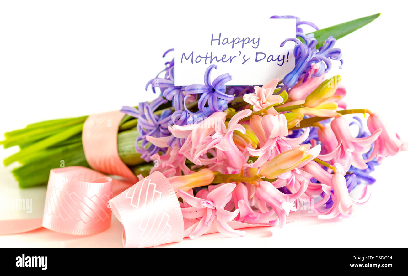 Flowers for Mother's Day on white background Stock Photo