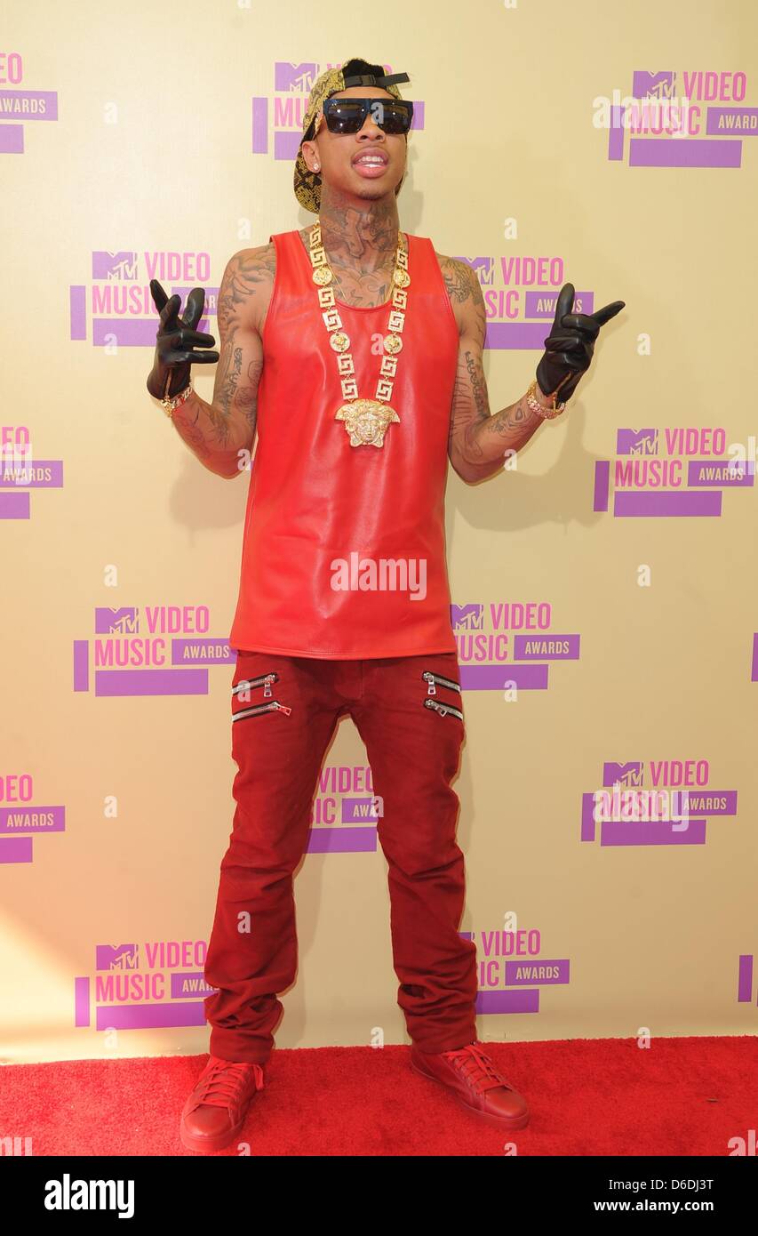 Rapper Tyga arrives at the MTV Video Music Awards at Staples Centre in Los Angeles, USA, on 06 September 2012. Photo: Hubert Boesl Stock Photo