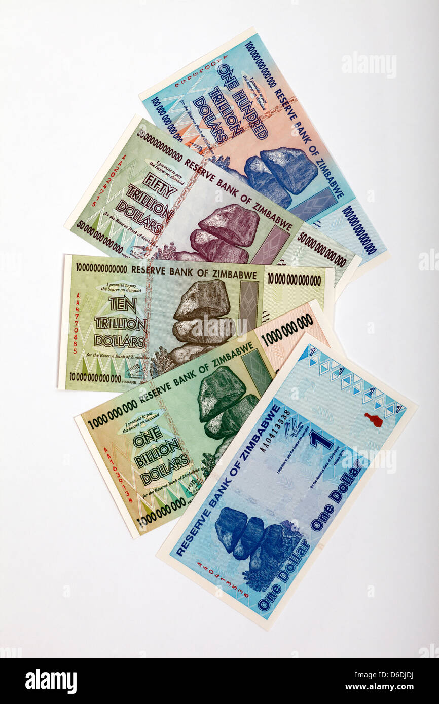 Rampant inflation - Zimbabwe Stock Photo